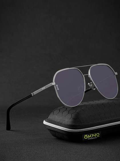 OKNO Polarised and
                        UV Protected Lens Unisex Metal Purple Large
                        Aviator Sunglasses