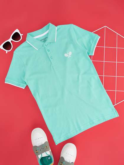 Pantaloons Junior Boys Embroidered Polo Collar T-shirt