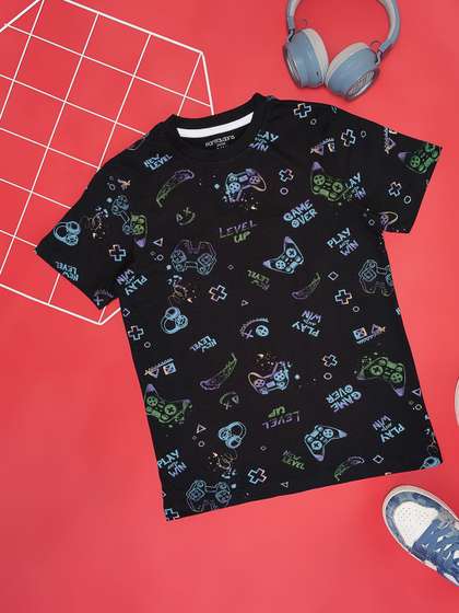 Pantaloons Junior Boys Conversational Printed Round Neck T-shirt