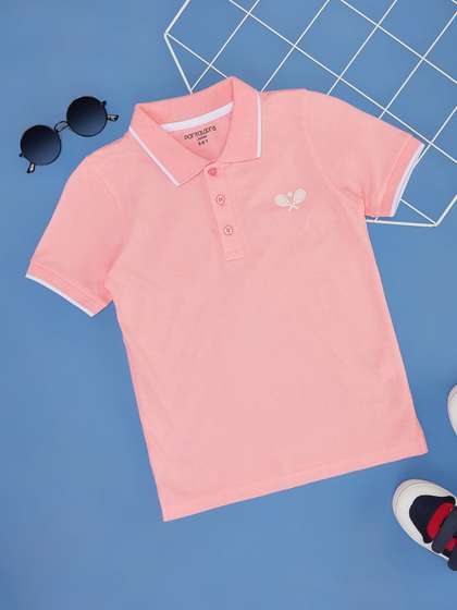 Pantaloons Junior Boys Embroidered Polo Collar T-shirt
