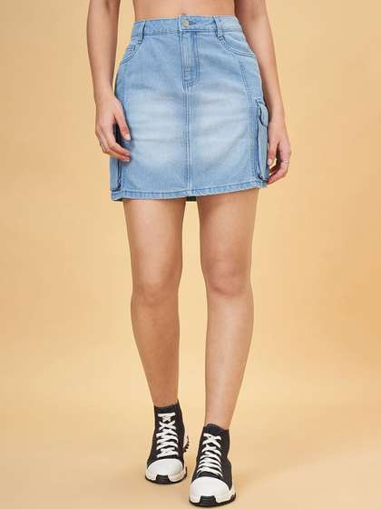 SF JEANS by Pantaloons A-Line Straight Mini Skirts