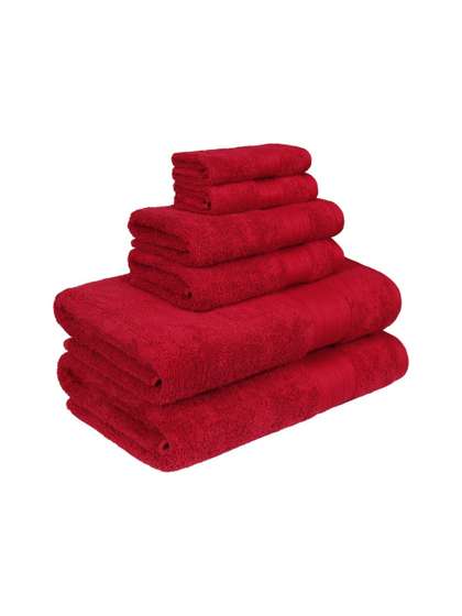 MYTRIDENT Soft Comfort Red 6 Pieces Pure Cotton 500 GSM Towel Set