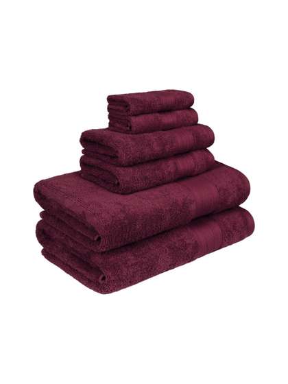 MYTRIDENT Soft Comfort Red 6 Pieces Pure Cotton 500 GSM Towel Set