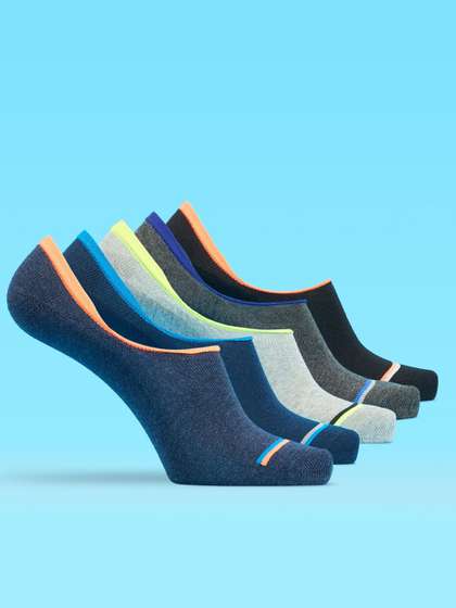 LUX MOZZE Assorted
                    Cotton Men Pack of 5 Shoe-Liner Socks