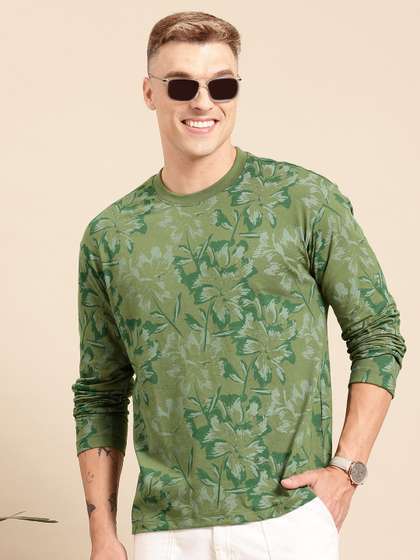 Mast & Harbour Floral Printed Drop-Shoulder Sleeves T-Shirt