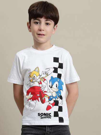 Kids Ville Boys Sonic
                      Printed Regular Fit Tshirt