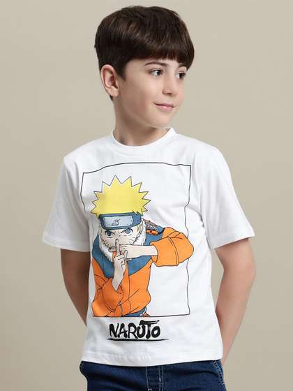 Kids Ville Boys Naruto
                    Anime Printed Pure Cotton T-Shirt