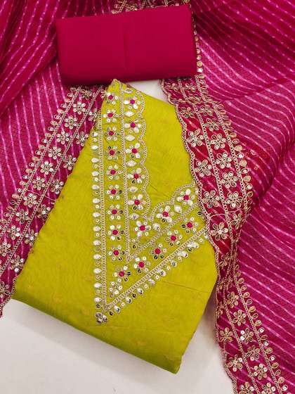KALINI Embroidered
                        Unstitched Dress Material