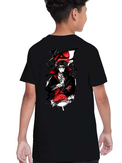 BAESD Boys Naruto Printed Extended Sleeves Oversized T-shirt