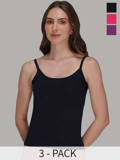 AMUL COMFY Pack Of
                          3 Cotton Camisoles