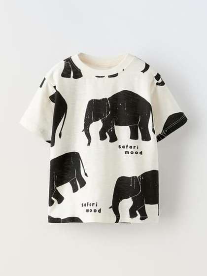 Googo Gaaga Boys Round Neck Animal Graphic Printed T-shirt