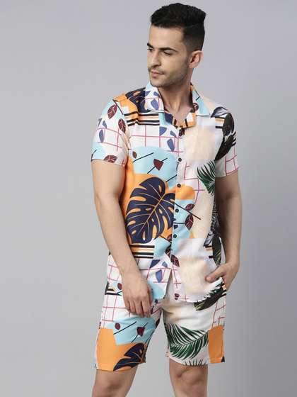 Bushirt Tropical
                        Printed Shirt Collar Night suit
