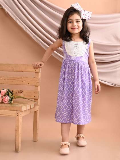 Sangria GirlsPrinted
                    Cotton A-Line Midi Dress