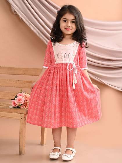 Sangria Girls Printed
                      Cotton A-Line Dress