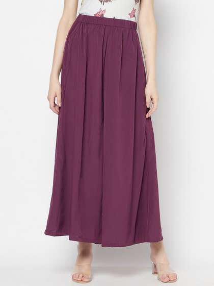 Purple State Women Flared Palazzos