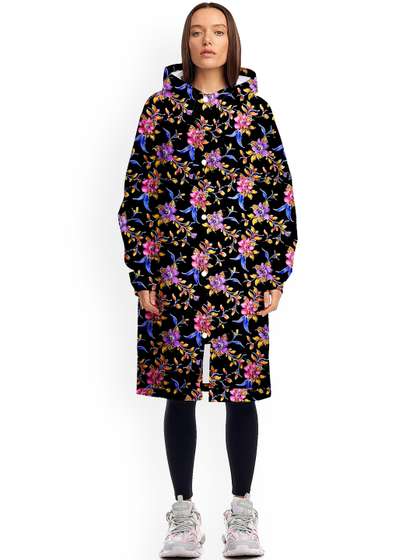 CAMISON Floral
                          Printed Hooded Waterproof Rain Jacket