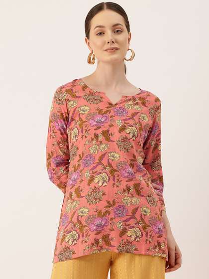 FERANOID Floral
                        Printed Pure Cotton Kurti