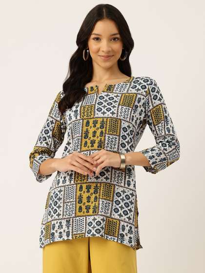 FERANOID Ethnic
                        Motifs Printed Pure Cotton Kurti