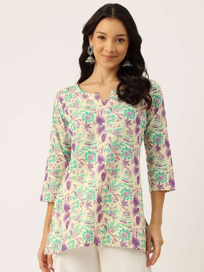FERANOID Floral
                        Printed Pure Cotton Kurti