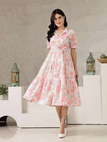 Stylum Floral
                          Print Fit & Flare Midi Dress
