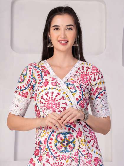 CRENOL THREADS Printed Pure Cotton Kurta