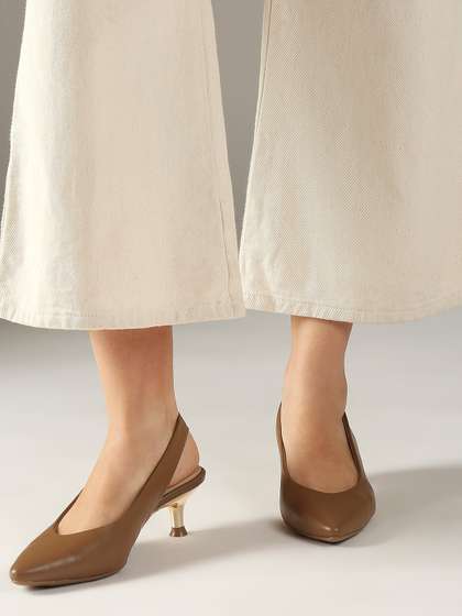 Inc 5 Textured
                        Western - Embellished Pumps Kitten Heels