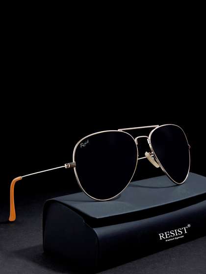 RESIST EYEWEAR
                          UNISEX Gold Black UV Protected Aviator
                          Sunglasses