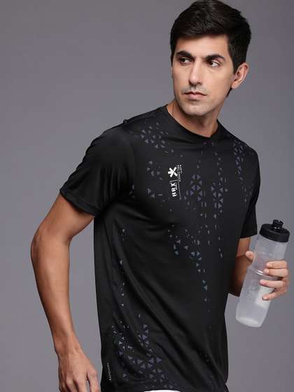 HRX by Hrithik Roshan Trail Trackers Rapid-Dry Antimicrobial Printed Running T-shirt