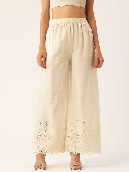 FERANOID Women
                          Ethnic Motifs Embroidered Pure Cotton Ethnic
                          Palazzos