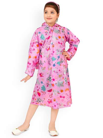 BAESD Kids Printed
                        Hooded Rain Jacket
