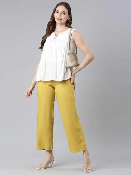 Souchii Mid Rise Straight Palazzos