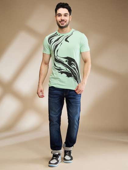 Being Human Men Printed Raw Edge T-shirt