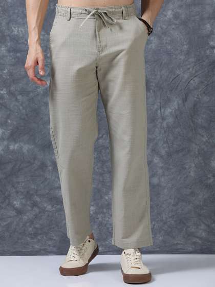 The Roadster Lifestyle
                      Co Linen Relaxed-Fit Regular Trousers