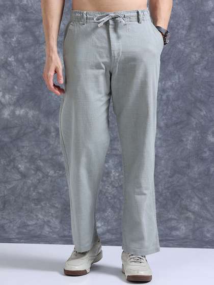 The Roadster
                        Lifestyle Co Linen Relaxed-Fit Regular Trousers