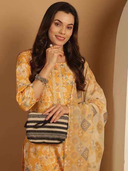 Anouk Women Printed Kurta with Trousers With Dupatta