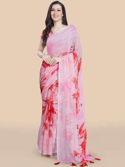Rani Saahiba Floral Poly Chiffon Saree