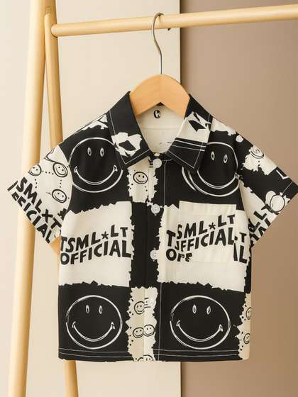 Googo Gaaga kids
                        Boys Spread Collar Opaque Printed Casual Shirt