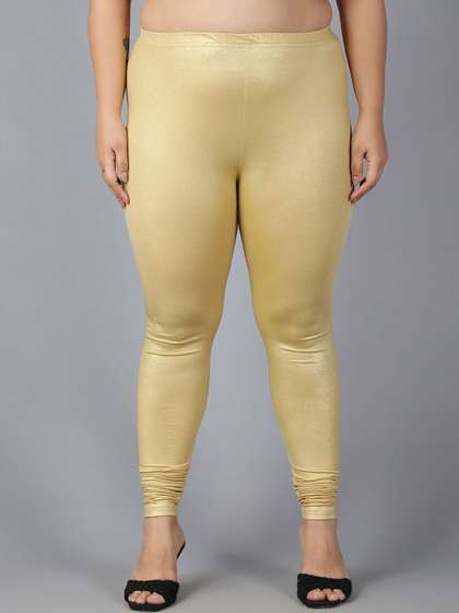 Plus Size Women Plus
                        Size Churidar-Length Leggings