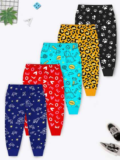 YK X Trampoline
                      Infants Pack Of 5 Printed Cotton Joggers