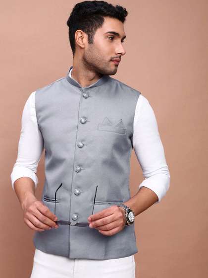 SHOWOFF Woven Design Nehru Jackets