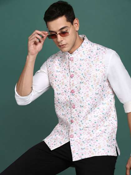 SHOWOFF Printed Woven Nehru Jackets