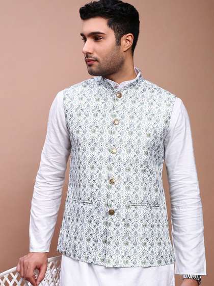 SHOWOFF Men's Printed Nehru Jackets