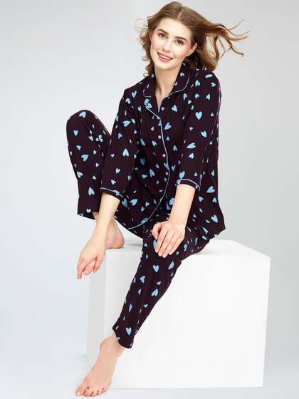 Zeyo Printed Pure
                        Cotton Night suit
