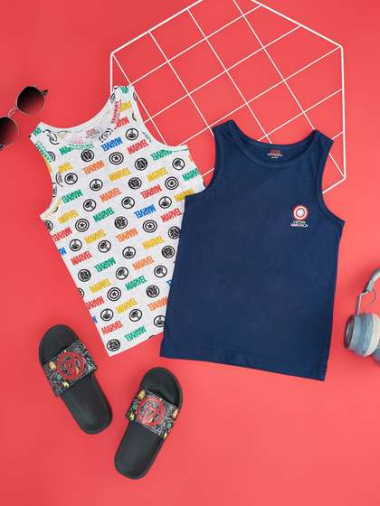 Pantaloons Junior Boys
                    Pack Of 2 Printed Cotton Innerwear Vests