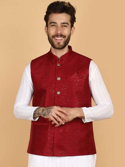 V-Mart Woven Design Nehru Jackets