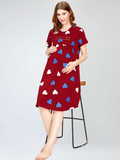 Zeyo Conversational
                        Printed Pure Cotton Maternity T-shirt
                        Nightdress