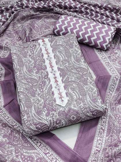 Peachmode Printed Pure Cotton Unstitched Dress Material