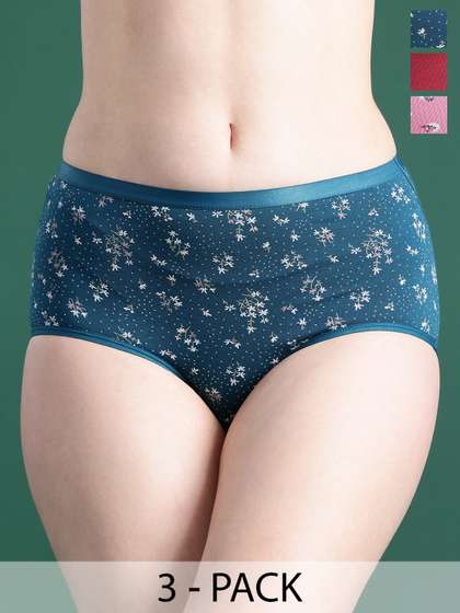 DressBerry Pack Of 3
                        Assorted Printed High-Rise Hipster Briefs