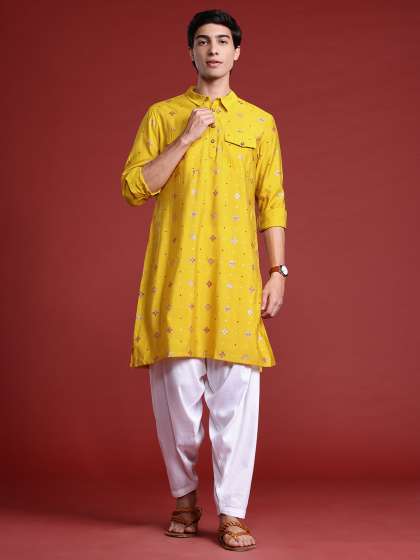Anouk Men Ethnic Motifs Printed Regular Kurta with Salwar