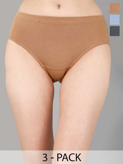 Soie Women Pack Of 3
                        Printed High Rise High Waist Hipster Briefs
                        3FCB-15 (A) P-15